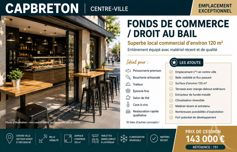   CAPBRETON CENTRE-VILLE ? FONDS DE COMMERCE / DROIT AU BAIL 