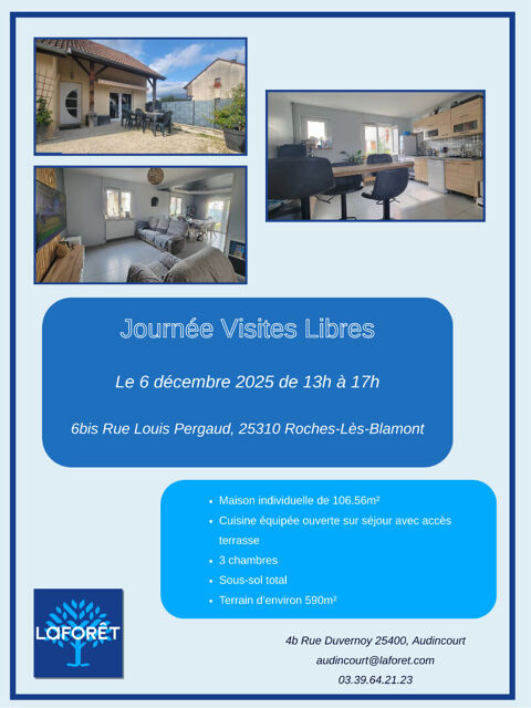   Maison Roches Les Blamont 5 pice(s) 106.56 m2 Maison - 5 pice(s) - 107 m