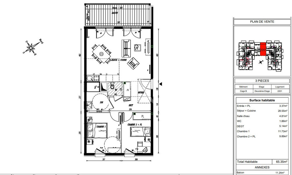 Vente Appartement Appartement T3 avec balcon en livraison immédiate sur ANGERS Angers