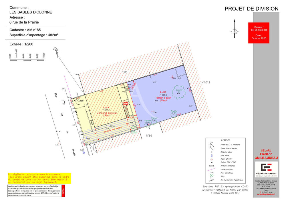 Vente Terrain Terrain à Bâtir 245 m2 Les Sables D Olonne  centre Ville Les sables d olonne