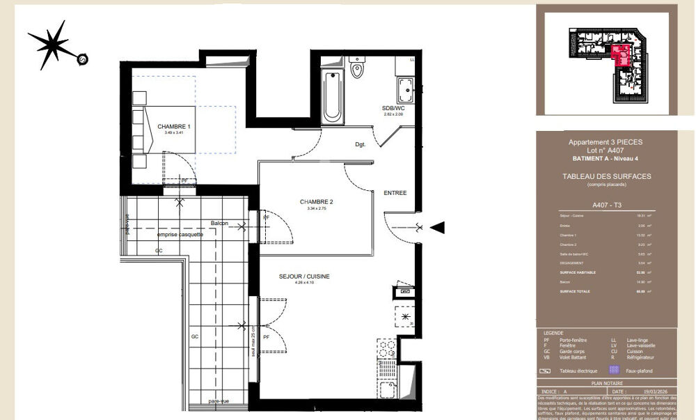 Vente Appartement A VENDRE T3 DERNIER ETAGE AVEC BALCON  SUR AVRILLE Avrille