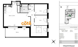  Appartement � vendre 4 pi�ces 77 m�