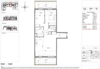 Appartement à vendre 3 pièces 69 m²