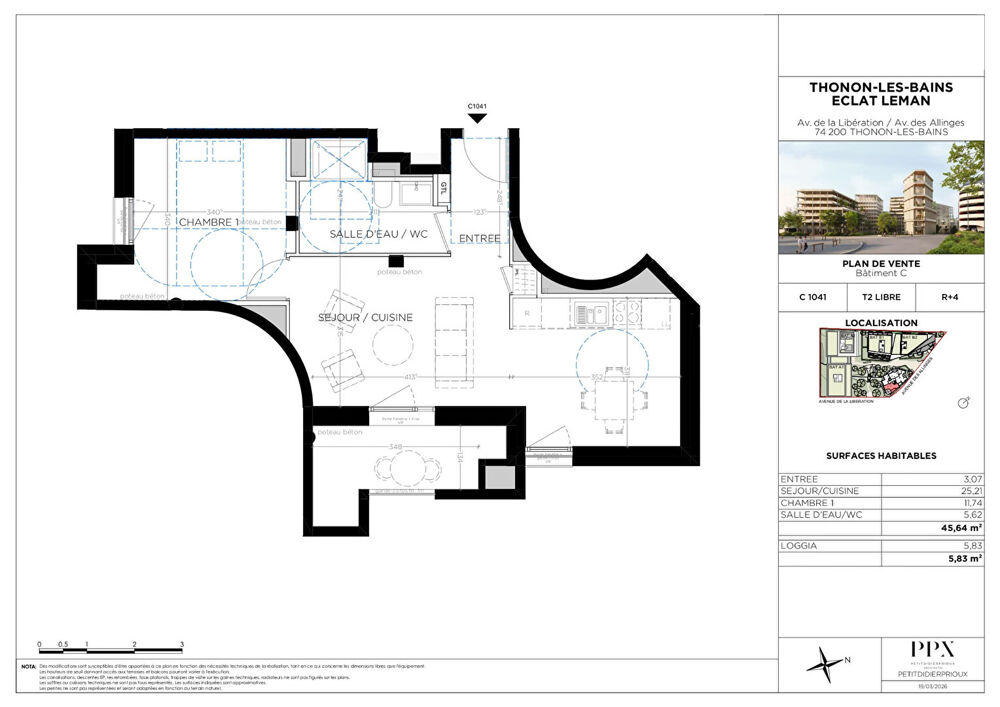 Vente Appartement THONON LES BAINS - Appartement T2 - 45.64m² Thonon les bains