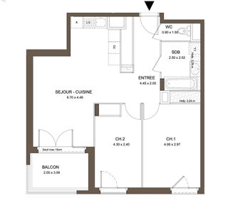  Appartement à vendre 3 pièces 61 m²