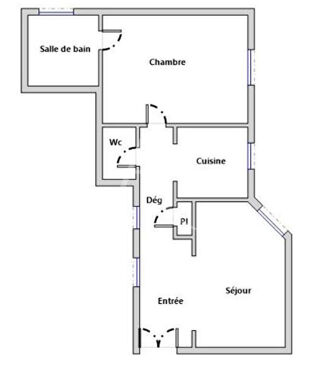  Appartement à louer 2 pièces 44 m²