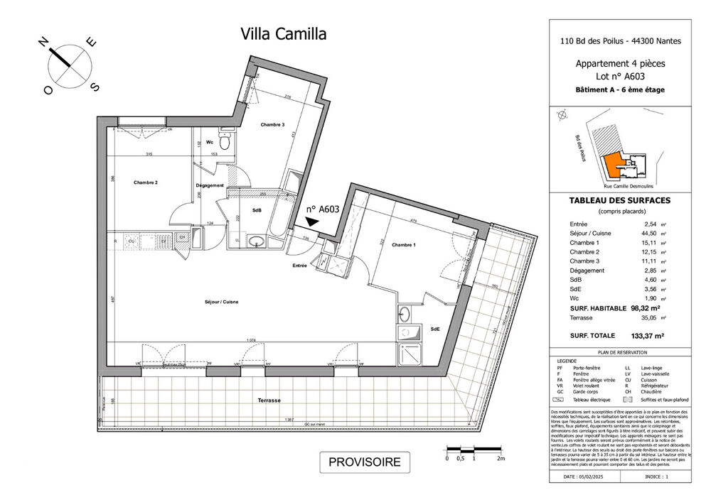 Appartements neufs Nantes Boulevard des poilus du 2 aux 4 pièces (42m2 - 78 m2)
