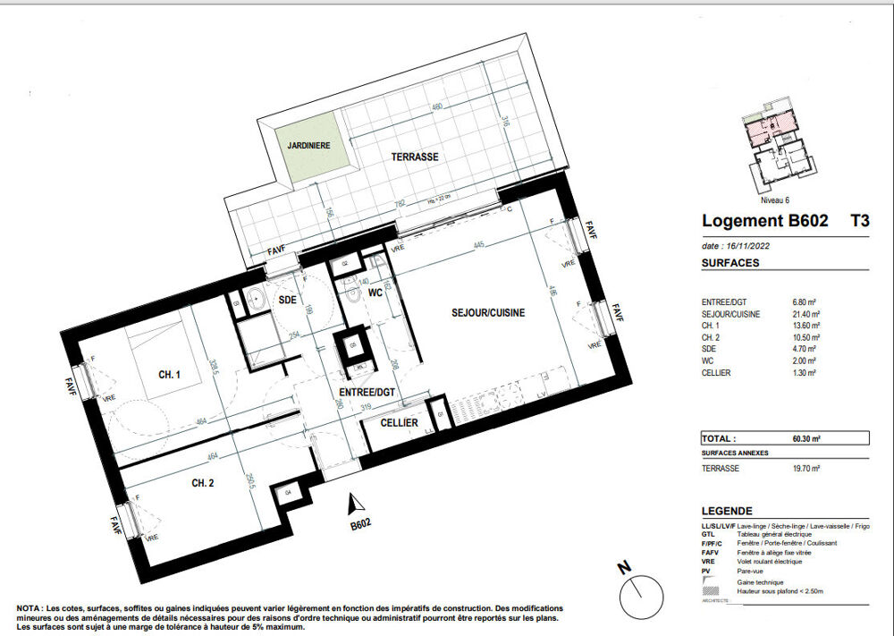 Vente Appartement Appartement de type 3 de 60,30m² avec terrasse dans le centre de St Nazaire Saint nazaire