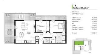  Appartement � vendre 3 pi�ces 65 m�