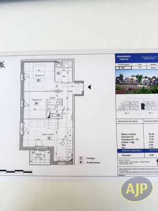  Appartement � vendre 3 pi�ces 60 m�