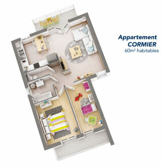  Appartement à vendre 3 pièces 60 m²