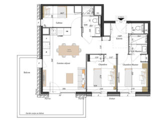  Appartement � vendre 3 pi�ces 61 m�