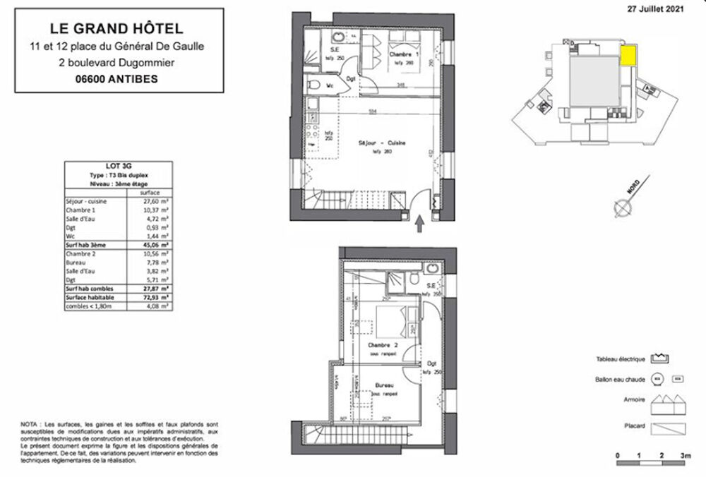 Vente Appartement Baisse de prix : Appartement T3  duplex sur toiture de  72,93 m2 (Antibes) Antibes