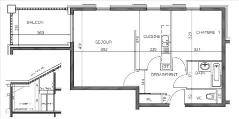 Appartement Type 3 avec garage - à louer à SEEZ 1050 Sez (73700)