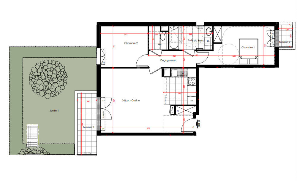 Appartement traversant de type 3 situé au Perreux-Sur-Marne