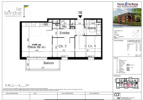   VALENCIENNES, Proximit� le Golf de Marly, R�sidence  le Birdie Appartement - 3 pi�ce(s) - 59 m�