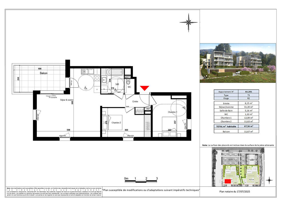 EVIAN LES BAINS - Appartement T3 - 67.56m²