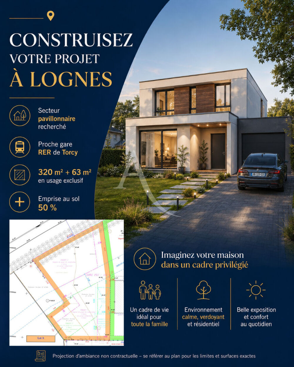 Vente Terrain Terrain Lognes 318 m2 Lognes