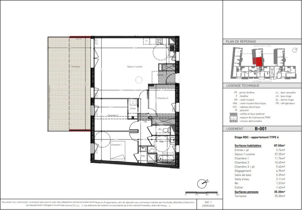 Appartement Type 4 avec terrasse de 35m² disponible de suite