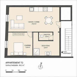  Appartement à vendre 1 pièce 50 m²