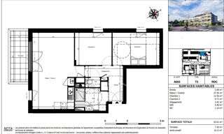  Appartement à vendre 3 pièces 63 m²