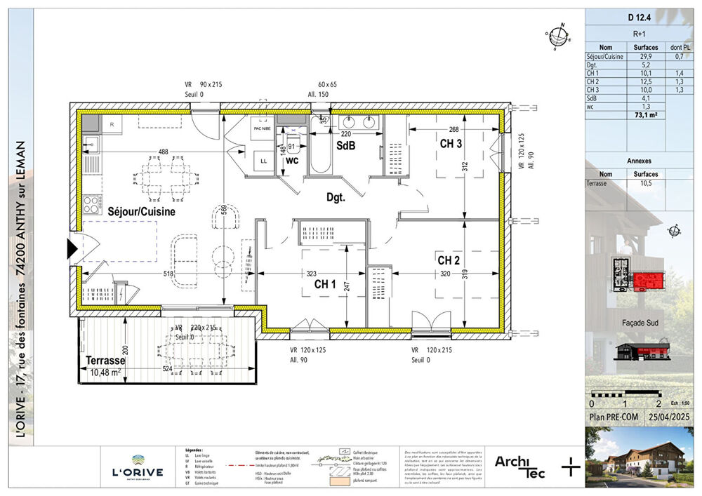 L'ORIVE - ANTHY SUR LÉMAN - T4 de 73.10m²