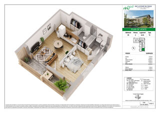  Appartement  vendre 3 pices 60 m