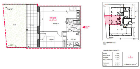   �LOT MARGUERITE, Vivre l'�quilibre parfait entre nature et proximit� Appartement - 2 pi�ce(s) - 50 m�