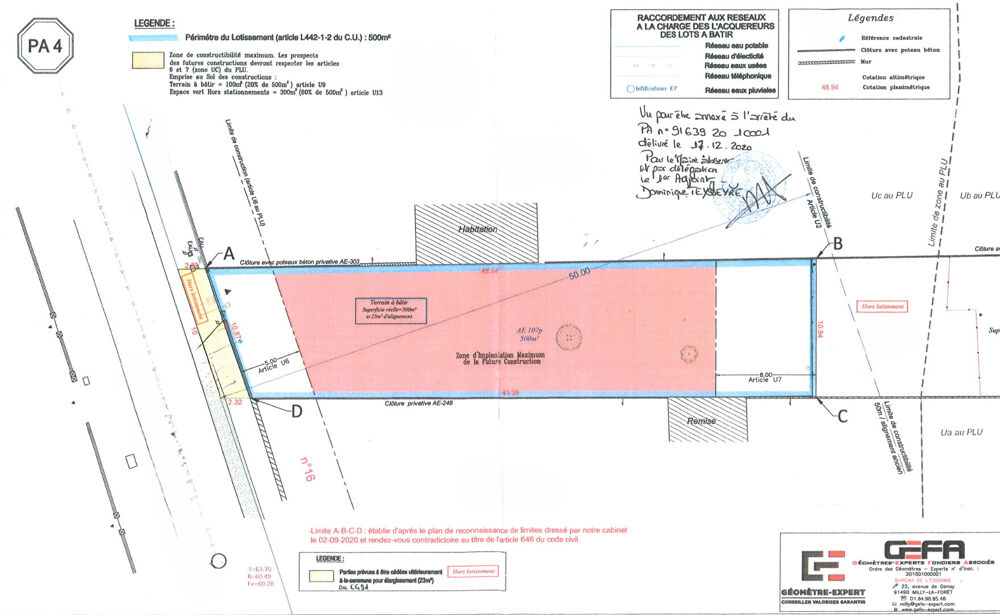 Vente Terrain TERRAIN A BATIR 500 m² Vayres sur essonne