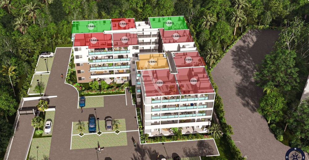 Vente Appartement En V.E.F.A : Appartement Le Lamentin 2 pièce(s) 55.52 m2 Le lamentin