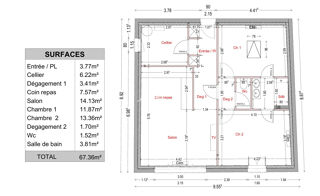  Maison � vendre 3 pi�ces 67 m�
