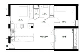  Appartement � vendre 3 pi�ces 61 m�