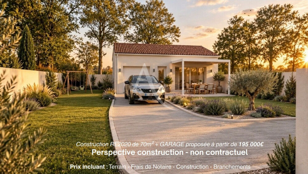 Vente Terrain NEVIAN - Terrain à bâtir 695 m² plat - Idéal maison de 70m² avec garage Nevian