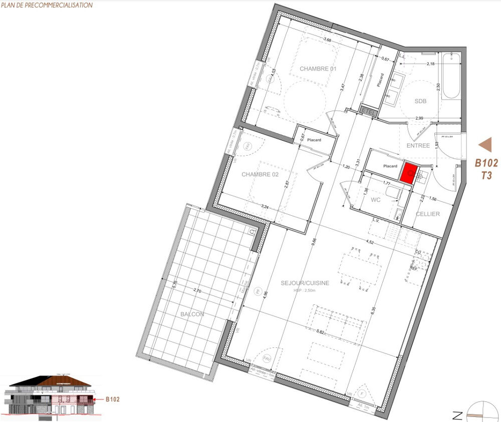 YVOIRE - T3 de 81.81m² + balcon 15m²