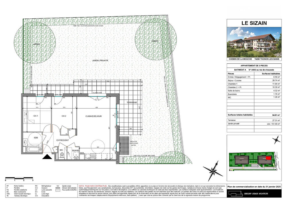 Nouveauté - THONON LES BAINS - Appartement T3 RDJ