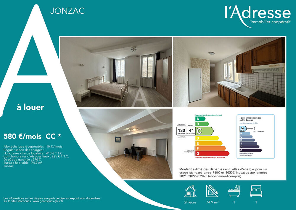 Appartement T2 VIDE - JONZAC Centre Ville