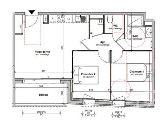  Appartement � vendre 3 pi�ces 56 m�