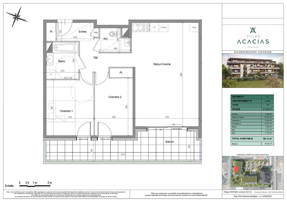 Vente Appartement DOUVAINE - Appartement T3 - 68.13m² Douvaine