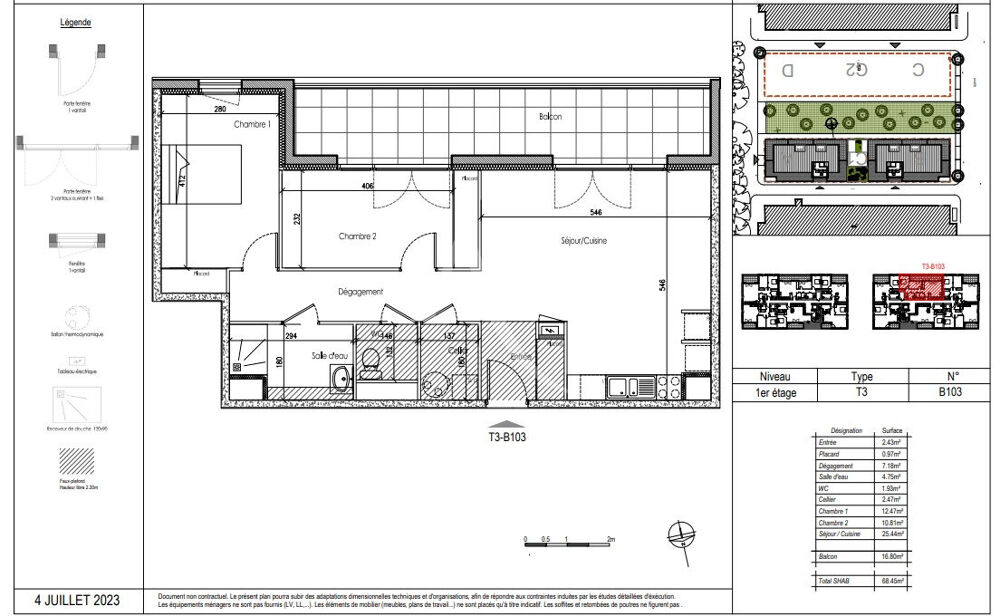 Appartement T3 disponible de suite sur TRELAZE