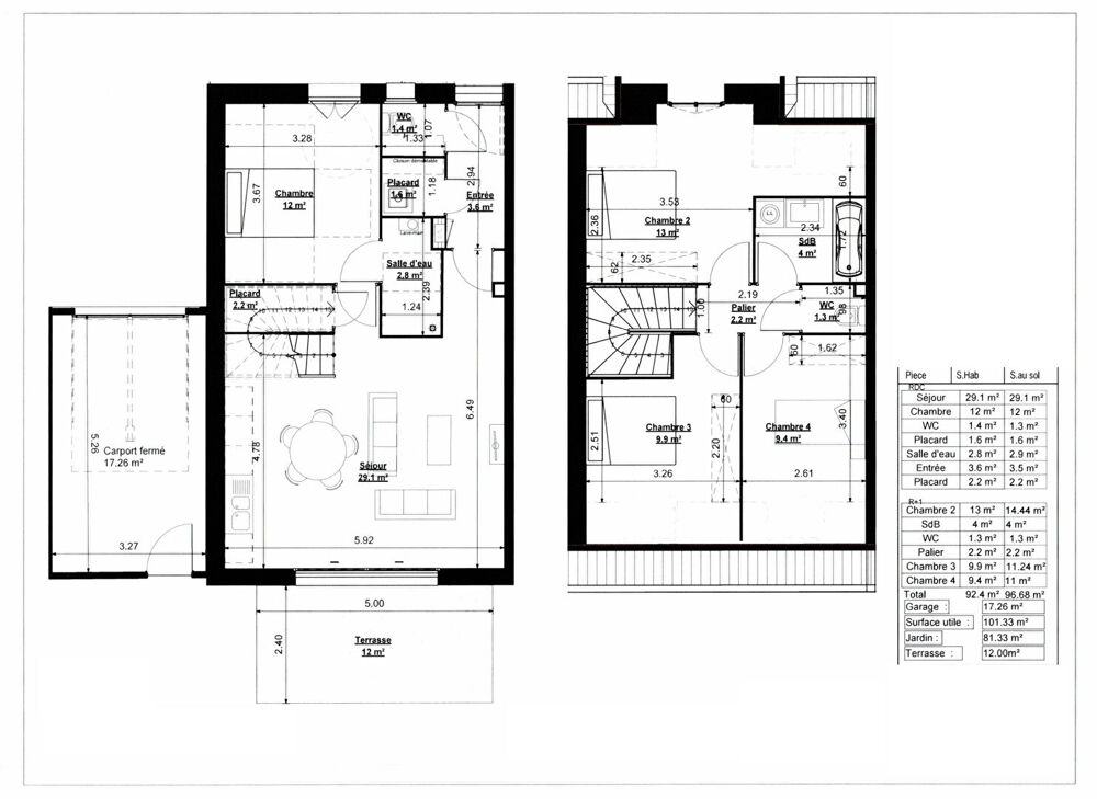 Maison 5 pièces avec suite parentale et garage