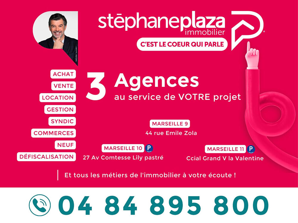 Vente Appartement T3 61M2 + GRANDE TERRASSE 31M2 Marseille 9