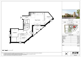  Appartement à vendre 4 pièces 86 m²
