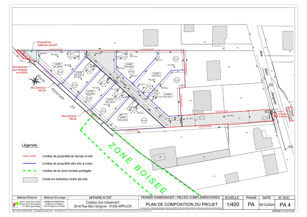 Vente Terrain TERRAIN À BÂTIR - ARPAJON 91290 - 216 M² - LOT N°4 Arpajon