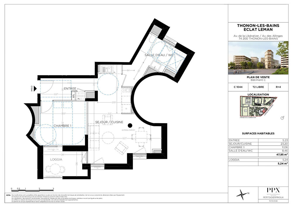 THONON LES BAINS - Appartement T2 - 47.95m²