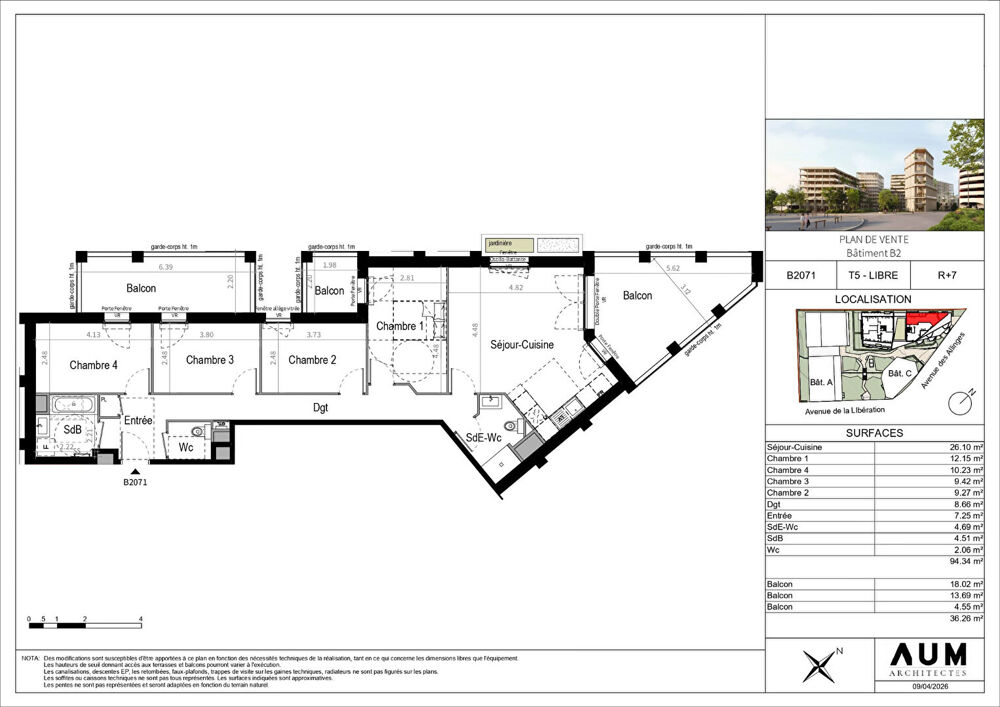 THONON LES BAINS - Appartement T5 - 94.34m²