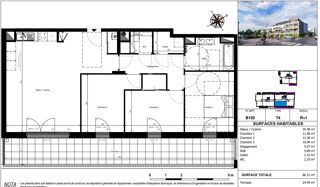  Appartement  vendre 4 pices 86 m