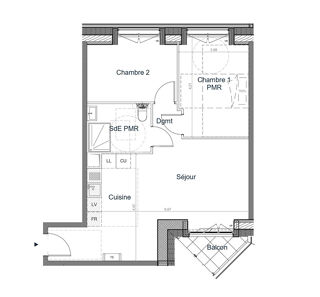  Appartement  vendre 3 pices 56 m