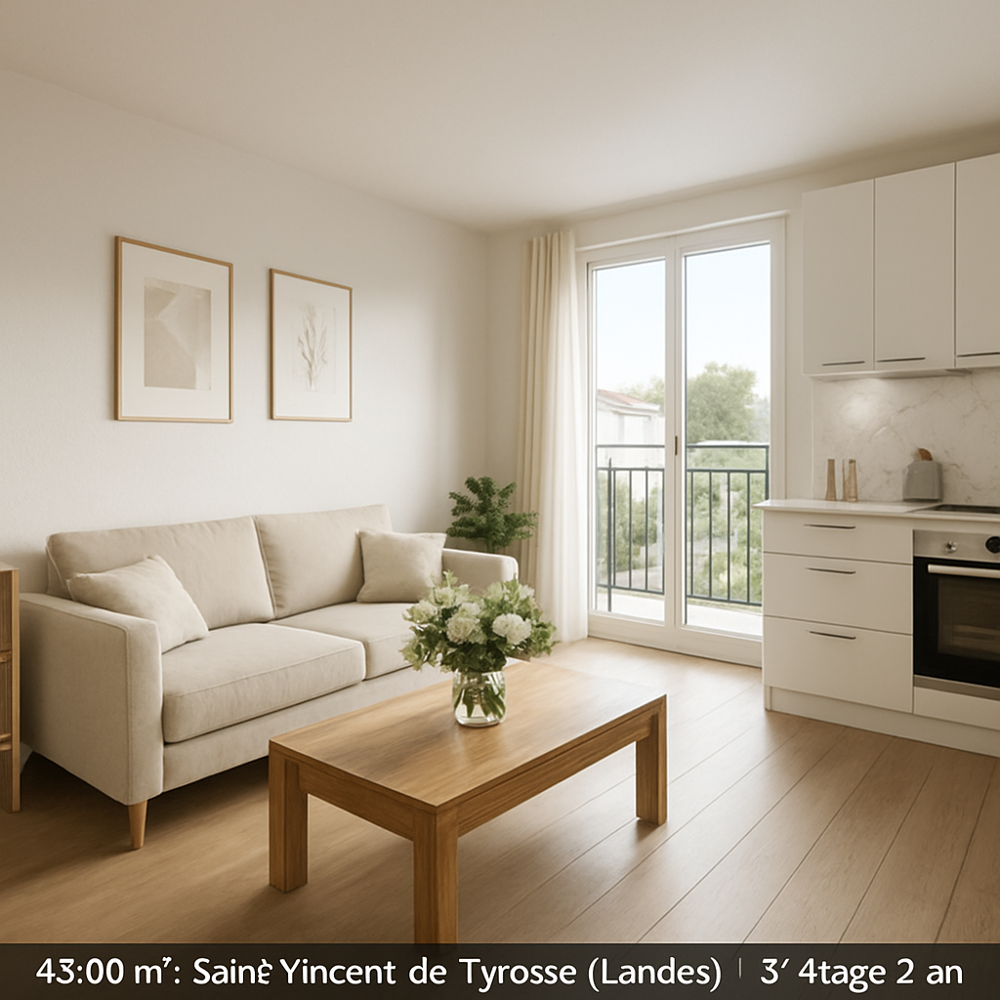 Appartement 2 pièces de 44 m2 (Saint-Vincent-de-Tyrosse)
