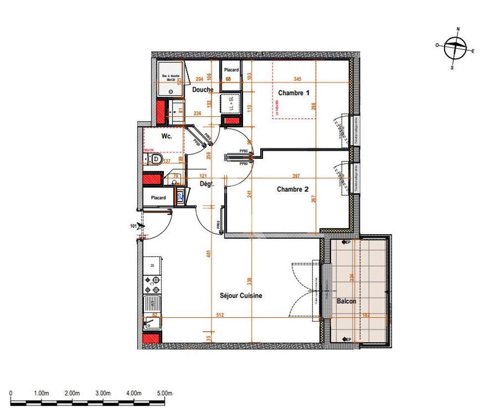 Appartement type 3 au calme avec balcon