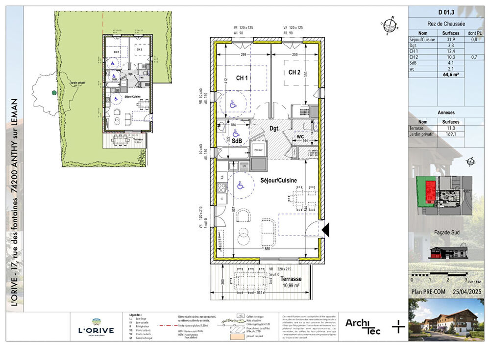 L'ORIVE - ANTHY SUR LÉMAN - T3 de 64.6m² en RDJ